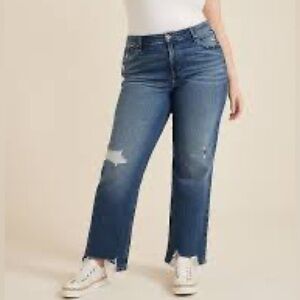 Edgely Relaxed Straight High Rise Distressed Jeans